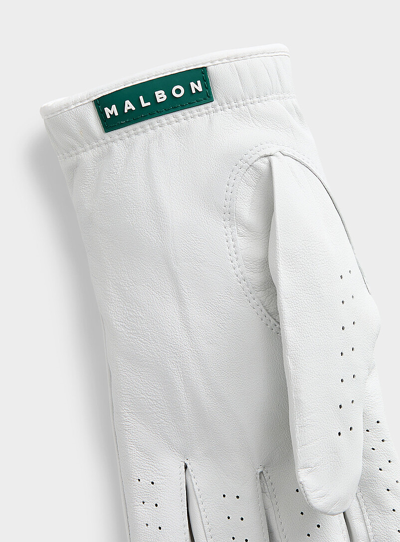 Malbon Golf: Le gant de golf cuir Manuela <b>Main gauche | Homme </b> Blanc pour 